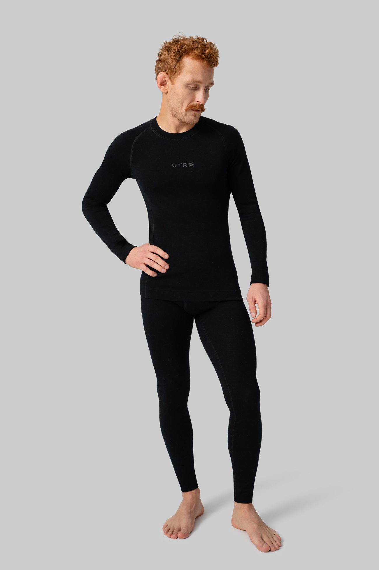 Мужское термобелье мерино верх Black