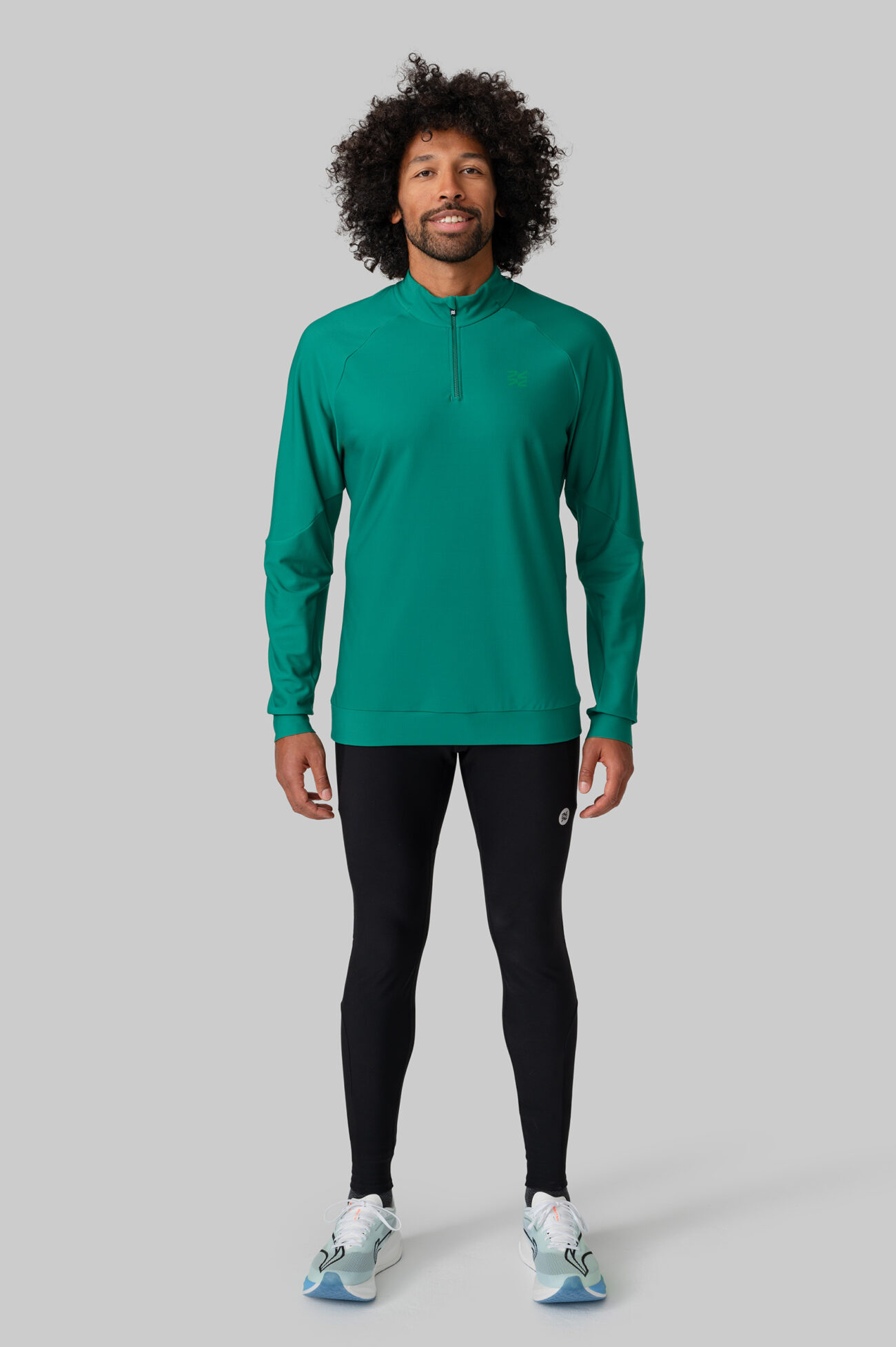 Мужской Беговой Утеплённый Лонгслив Practice Ultramarine Green