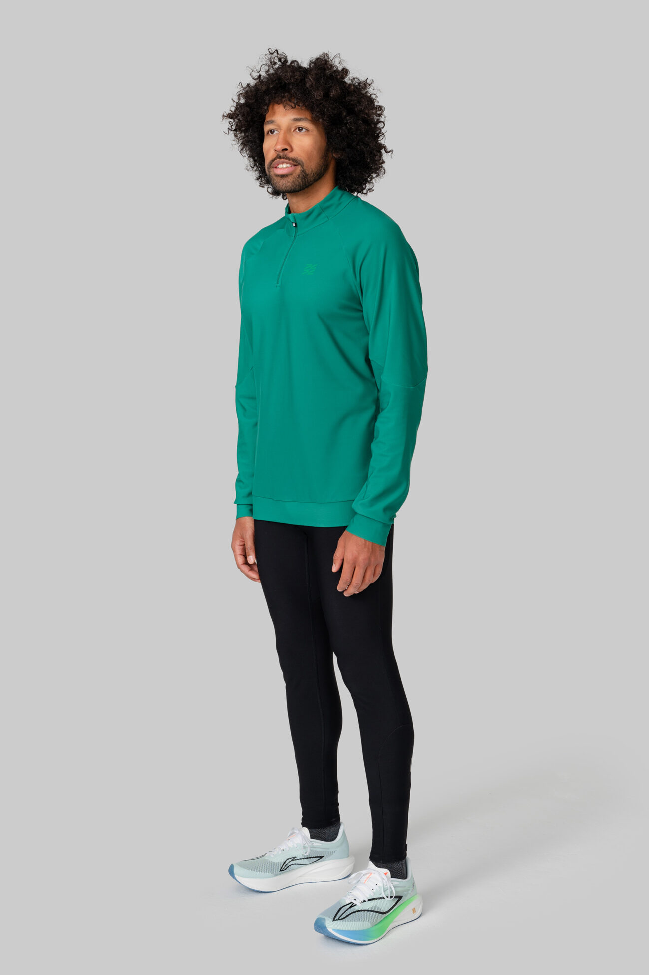 Мужской Беговой Утеплённый Лонгслив Practice Ultramarine Green